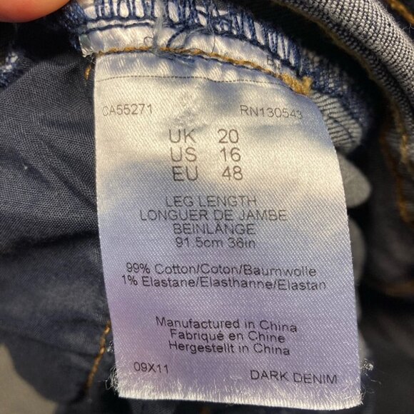 IT’S  DENIM Sz 18 Tall Dark Wash Denim Jeans - Picture 6 of 6